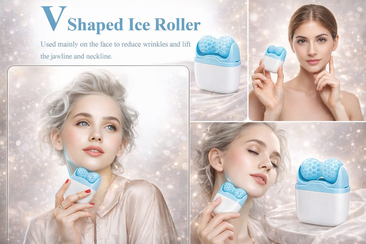 Glow Cart 2 in 1 Upgraded Ice Roller for Face & Body Massager